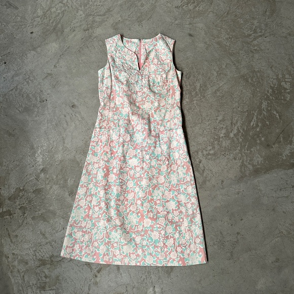 Vintage 70’s Lilly Pulitzer floral pink blue shift dress s - Picture 1 of 9